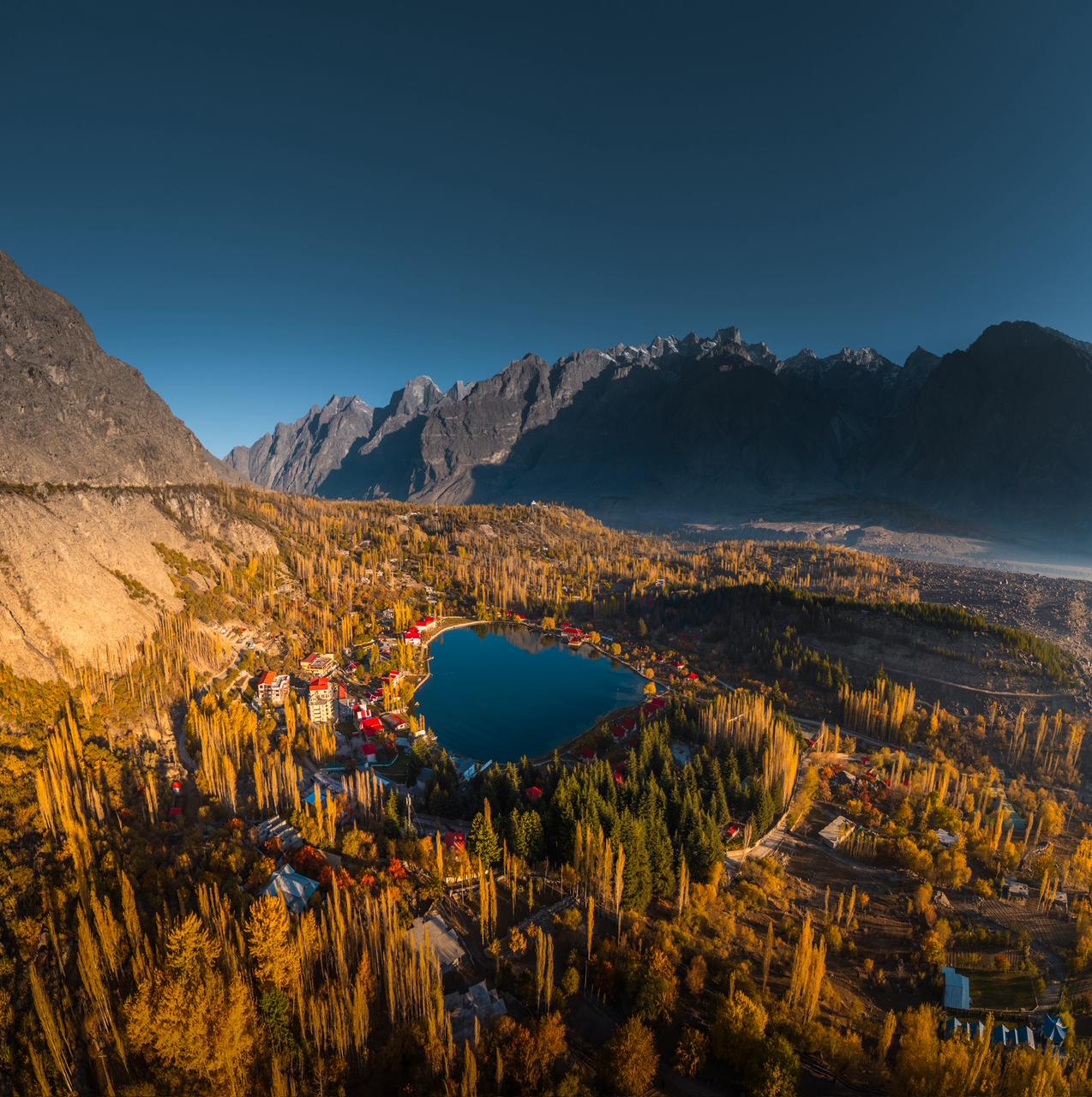 Karimabad and the Hunza valley below the Karakoram peaks, the far end of the Skardu to Hunza drive